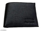 Black leather men's wallet by Odimo, featuring two compartments and three card slots