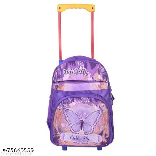 Butterfly print polyester Indian Riders school bag, free size (17 inches), durable and spacious kids backpack
