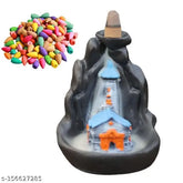 Resin Adi Shankara Kedarnath Temple smoke fountain, home decor & puja accessory with 21 backflow cones