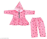 Woolen newborn baby winter hoody dress, solid pattern, soft & comfortable for winter season. Size 0-3 Months to 1-2 Years. Made in India