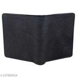 Black PU BI Men Gittak Wallet, durable cloth-lined, 5 compartment design, free size with solid pattern, made in India