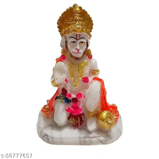 Marble Hanuman Ji Statue, beautifully handcrafted, 10cm L x 10cm H x 10cm B, Indian art for divine spaces