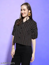 Premium trendy printed cotton short-sleeve shirt for women, India origin