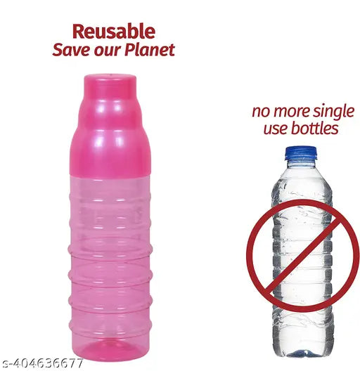 Pink 1000ml NEMI's Present Glass Bottle - Office & School Use, Pack of 6