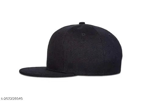 Black cotton adjustable strap cap for men and women, unisex design, suitable for sports and casual occasions. Quick dry and water-repellent fabric." (109 characters)