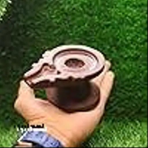 Crystal Narmada Stone Red Jaladhari Shivling base (6 inch) for home puja - elevates spiritual sanctity