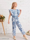 Cotton sleeveless printed net kids jumpsuit for summer or winter, affordable and trendy, 4-5 years size