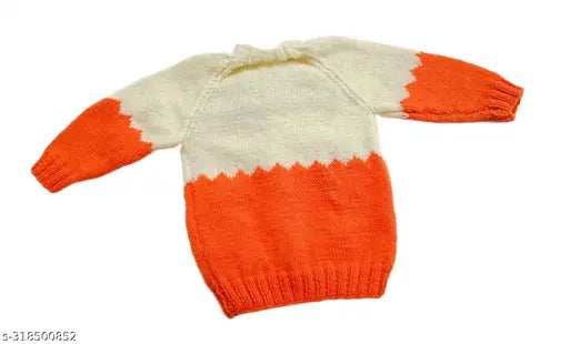Handmade woolen sweater set with cap and booties for 0-9 month babies (striped), Indian origin
