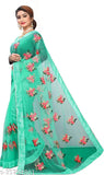 Fancy soft net Moti Lace saree with unstitched blouse piece, Indian party wear featuring floral embroidery on nylon net fabric