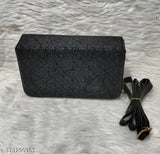 Synthetic party wear sling, solid net free-size bag for events, India origin