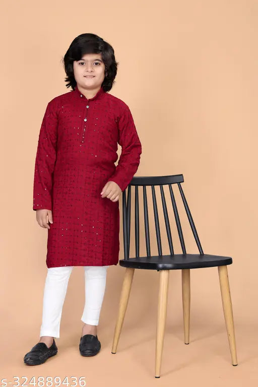 Embellished chiffon kurta pyjama sets for kids, premium cotton, festive occasion wear, Indian origin