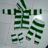 Woolen Radhe Krishna cube kids winter sewter, embroidered net design. 0-6 months size