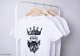 Red polyester short-sleeve King T-shirt (M, chest 38in, length 27in), printed design