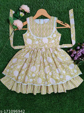 Multicolor floral print cotton midi dress with ruffles, perfect for summer birthdays or everyday wear for kids aged 1-7 years