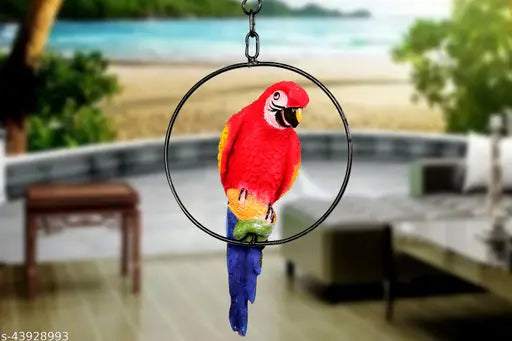 Indian poly resin parrot showpiece for garden decor, 12cm x 31cm x 16cm