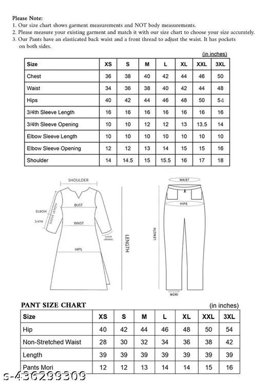 Cotton set with printed net dupatta kurta and pants, three-quarter sleeves, single size available (XS - XXXL), Indian origin