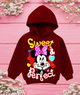 Soft cotton kids hoodie, printed with fun design, versatile for any occasion