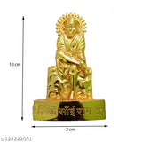 Brass SAI BABA idol (11cm high, premium quality), intricate handcrafted artifact from India