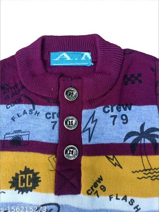 Wool sweater for boys, printed net pattern in 2 sizes: 8-9 years, 9-10 years, 125 characters