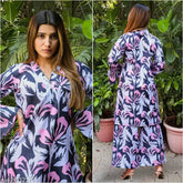 Printed polyester chikankari kurti with palazzos, women's casual wear set in multiple colors