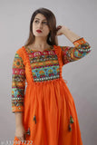 Rayon printed cotton kurta gown, women's fashion rush S-5XL, casual wear with three-quarter sleeves