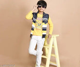 Cotton Naughteez boys designer jacket & printed T-shirt combo set, perfect for summer's cool outfits for kids
