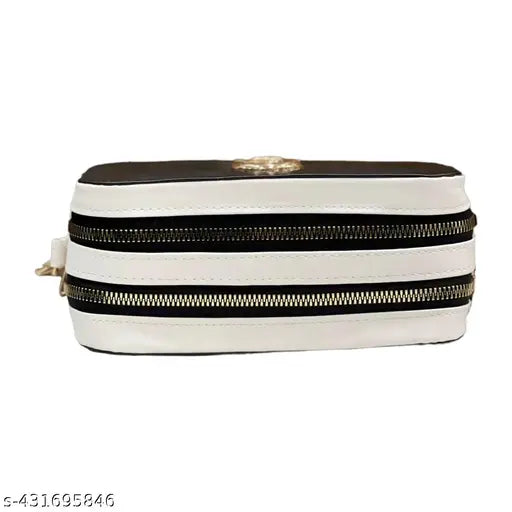 Gold PU crossbody bag, designer dupe with 2 compartments and chic box design