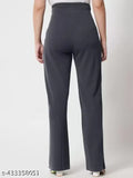 Classic high-rise cotton blend bootcut & palazzo bell bottom pants combo for women, solid neutral colors, sizes S-XXL