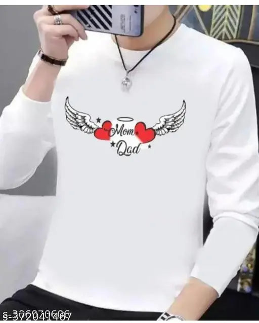 Printed full-sleeve polyester t-shirt, long sleeve and easy to wear, available in sizes S-XXL