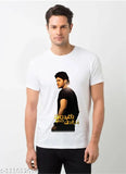 Prince Mahesh Babu Sarkar Vari Pata T-Shirt, printed net design on polyester, short sleeves, M (Chest 19in/Length 27in), India origin