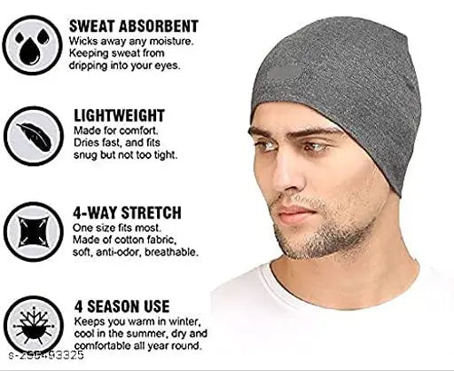 Cotton slouchy beanie-skull cap, versatile AK ANOLIHK® for summer, winter, autumn & spring
