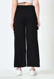 Stylish cotton blend combo cargo pants for women & girls (4 pockets), solid net, casual wear for various occasions
