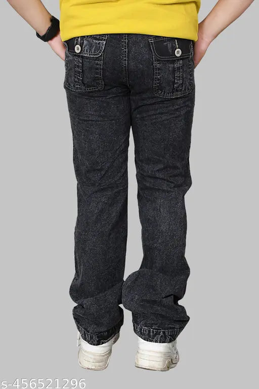 Solid denim men's jeans Looks Divine, high-quality denim for fashionable fit (Size 28x42x26, India origin)