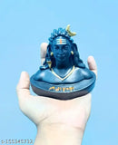 Black Rudraksha Mala Adiyogi Shiva Statue, Indian religious idol for home & office decor