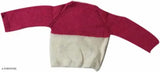 Handmade wool sweater set for newborns, featuring long sleeves and cap. Solid pattern. Made in India