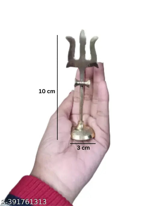 Black brass Shivling with brass plate, Kalash, and Trishul for home temple. Indian-made puja set featuring a 14cm Shivling