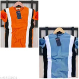 Classic polyester colorblocked t-shirt with short sleeves, perfect for casual wear