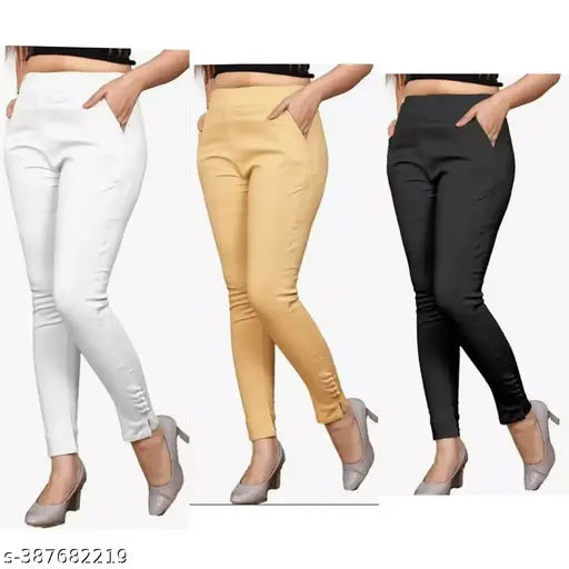 Cotton Lycra k teena cigar pants, solid net, versatile for L, XL, XXL sizes (30in, 34in, 38in waist & length), made in India