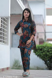 Comfortable rayon night suit set, perfect for a tranquil honeymoon or relaxing sleepwear