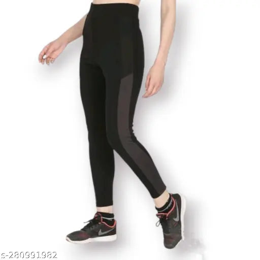 Earth Joy women's solid trackpants: high-rise lycra leggings for gym, yoga, or workout, available in multiple sizes. Indian sportswear brand