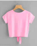 Pink Lycra crop top with double panda and heart print for women, India