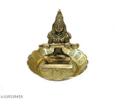 Traditional brass Annapurna Mata goddess idol, intricately carved, Indian origin