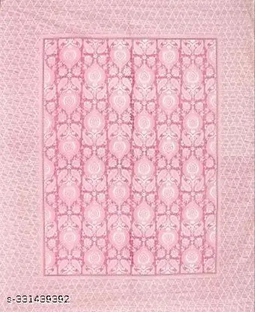 White and floral cotton king double bed sheets with 2 pillow covers, ideal for summer adult use