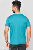 Synthetic black men's gym t-shirt, trendy and stylish CGREEN brand fitness wear on display