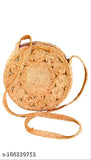 Golden jute Malvolio coin shape sling bag, free size, 100% natural and eco-friendly