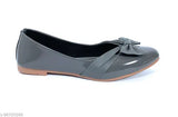 Patent leather ComfortsSteps Women's Bellies Ballerinas - Solid style slip-on shoes in Ind-4, 5, 6, 7, 8 sizes (Made in India)