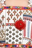 Silk blend printed multi patiala suit for girls by Hariyal Creation - Indian festive wear for ages 2-9