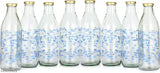 Blue Glass WaterMilk Bottles (1000ML x 8), eco-friendly, reusable fridge essential for cool beverages