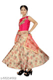 Floral print cotton blend lehenga choli set with dupatta, Indian ethnic wear for 2-14 years, plum and pink, high quality satin fabric