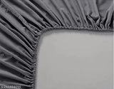 Golden Glace cotton fitted queen bedsheet & 2 pillow covers (180 thread count, elastic border), ideal for summer